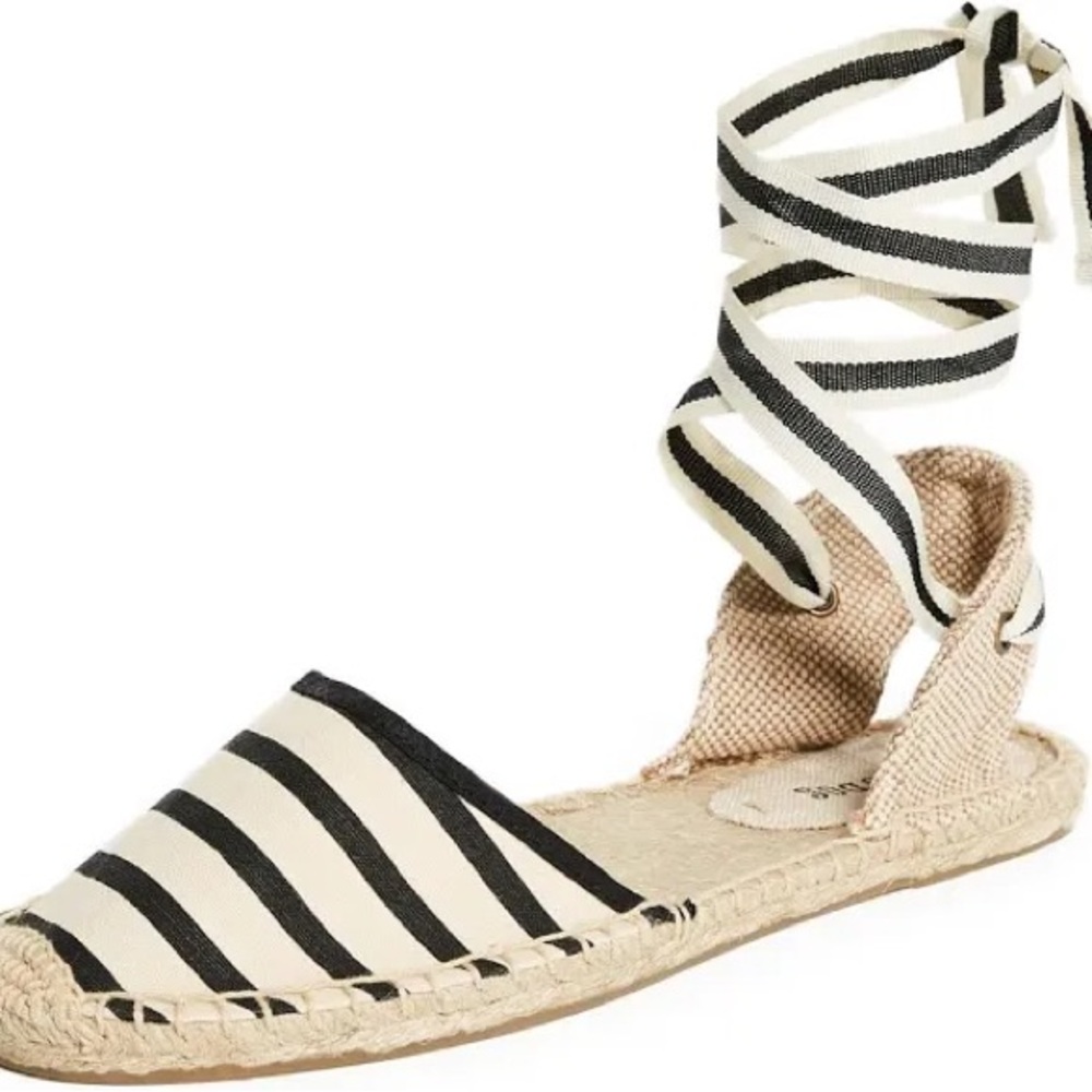 Soludos Espadrille Sandals - Black and Cream